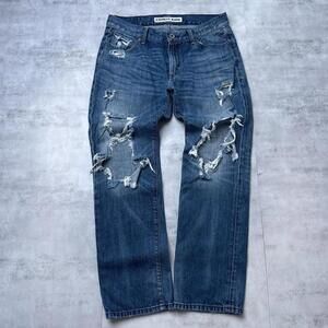 Y2K Express 00s blue distressed denim jeans
